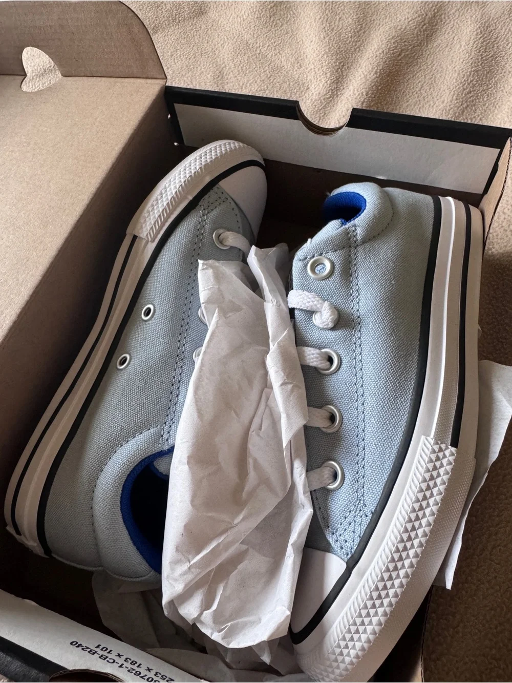 NEW Converse All-Star Street Ox Low-Top sneakers - Lt Blue/White, Youth Size 2